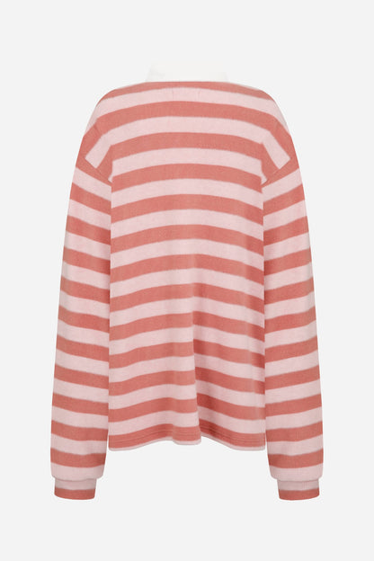 24FW angora collar striped t-shirt - THE BASE