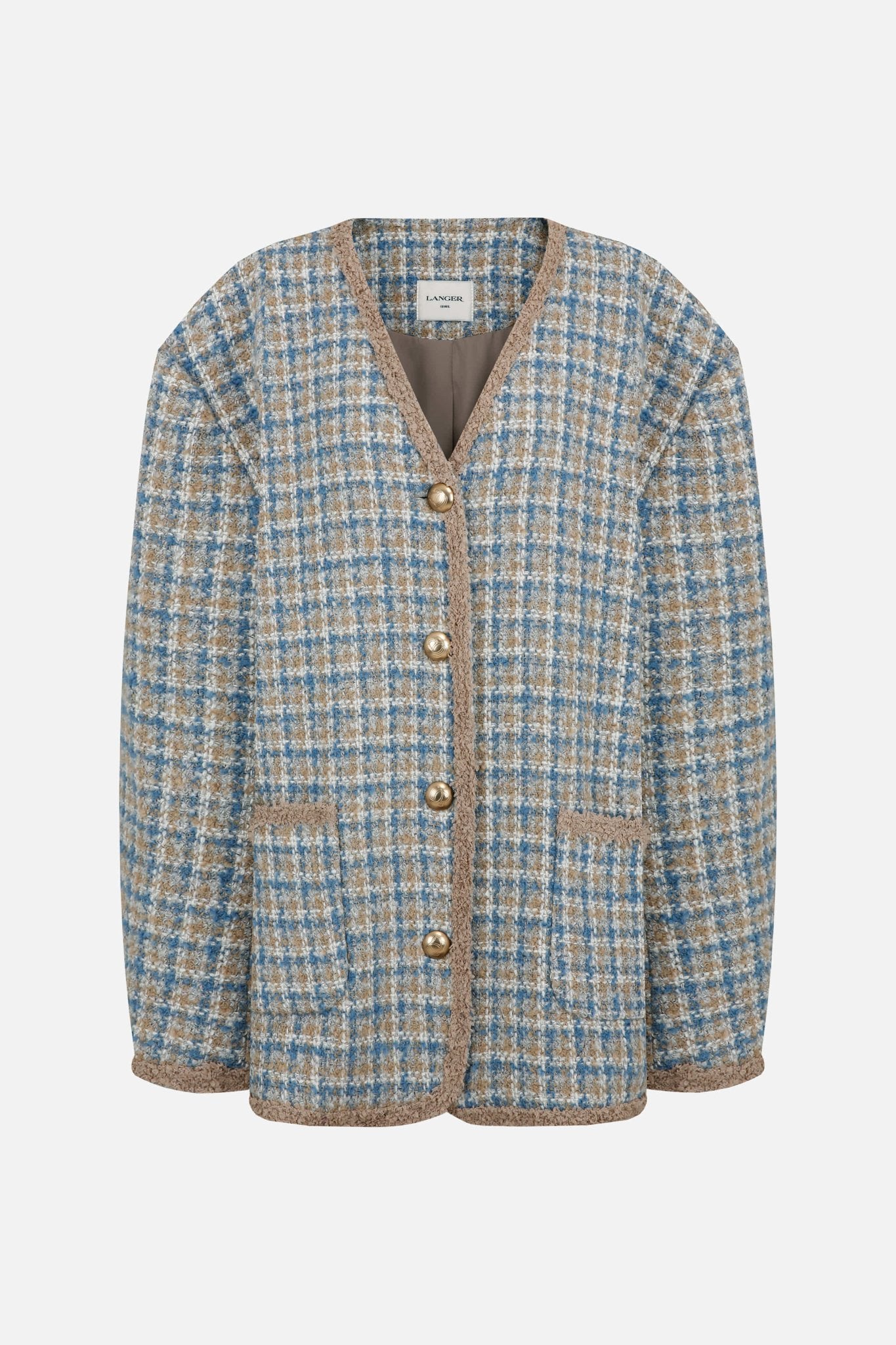 24FW berry mix tweed single jacket - THE BASE