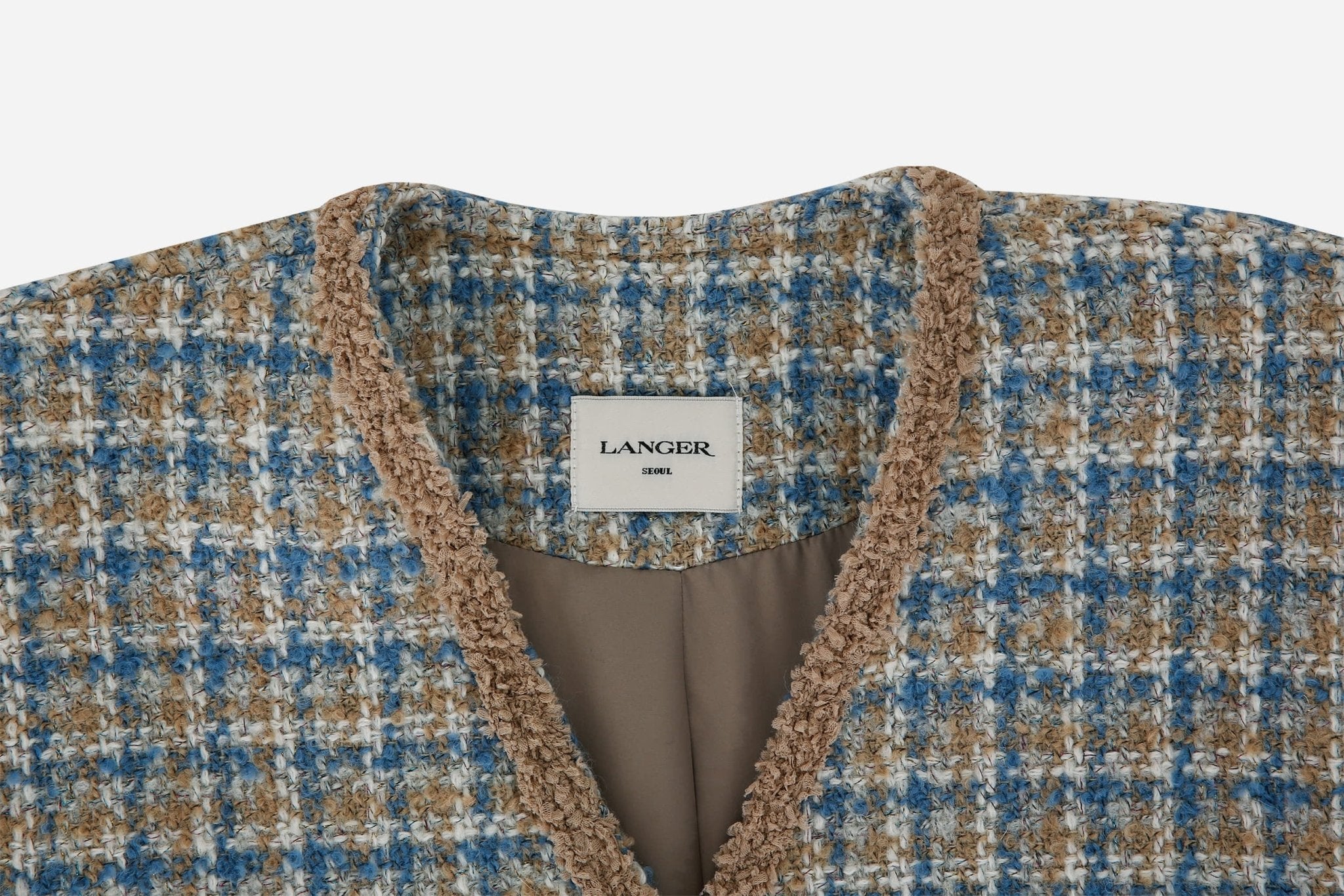 24FW berry mix tweed single jacket - THE BASE