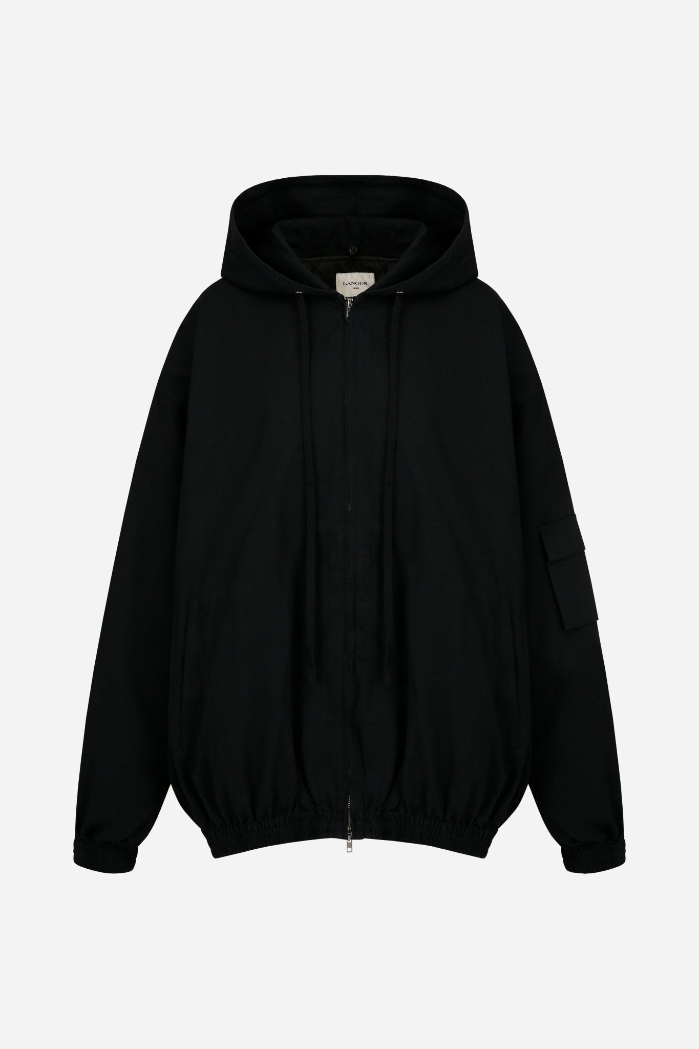 24FW cotton double hoodie pocket zip - up - THE BASE