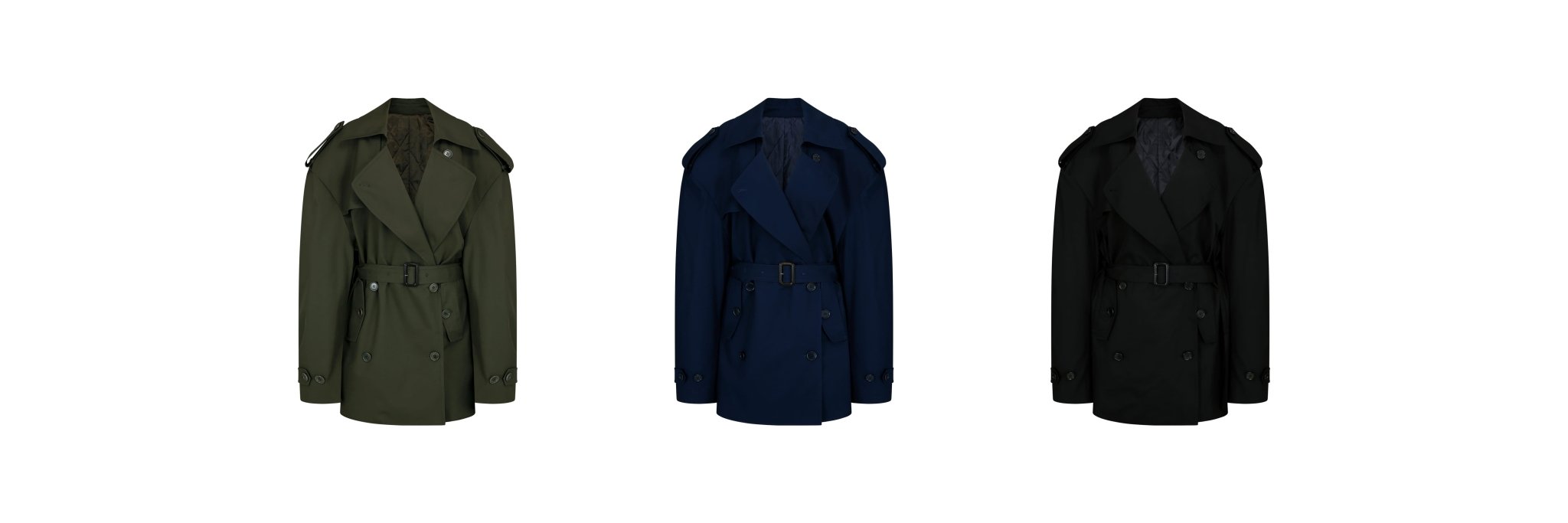 24FW cut off padded trench coat - THE BASE