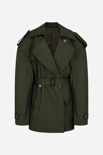 24FW cut off padded trench coat - THE BASE