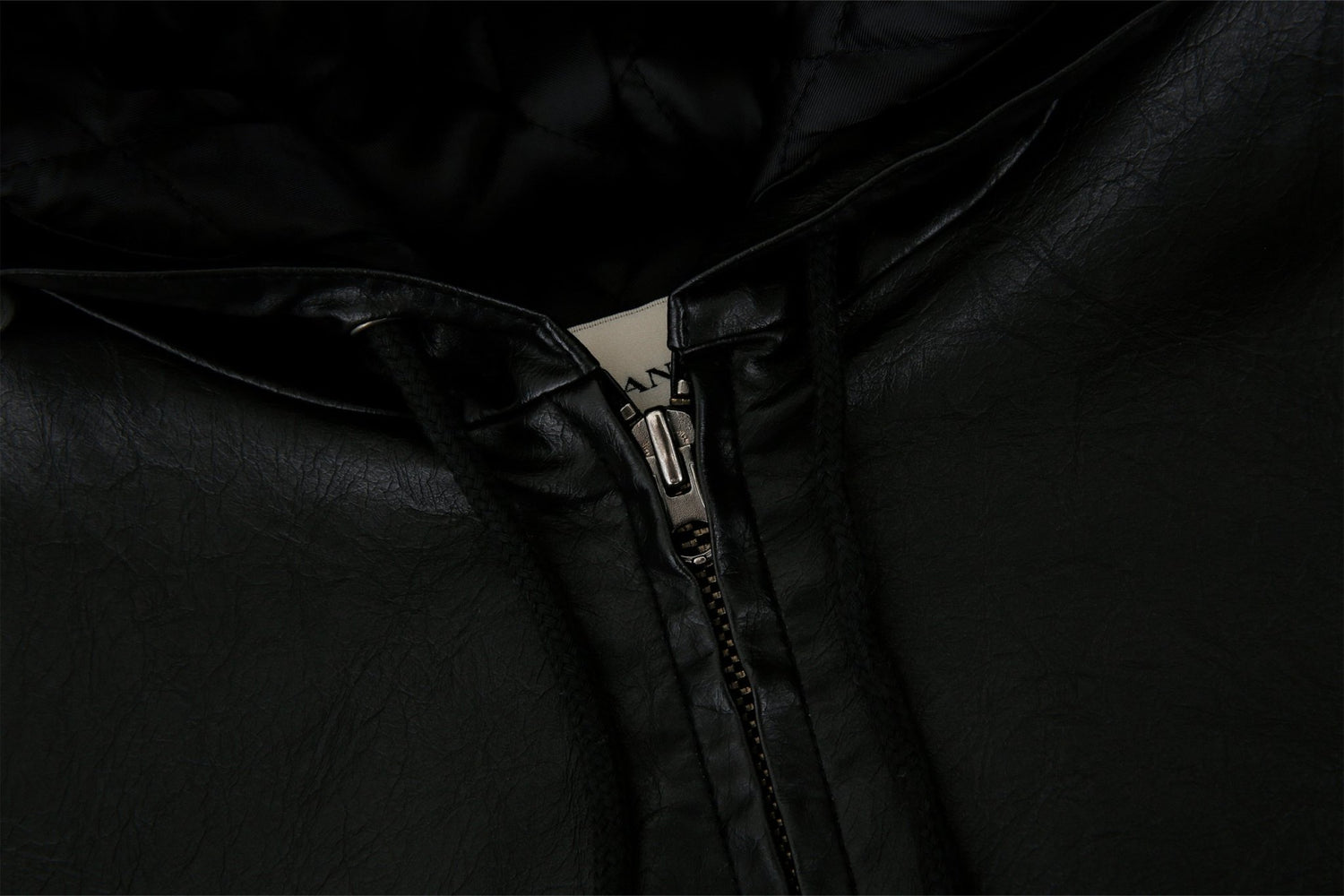 24FW faux leather hoodie jumper - THE BASE