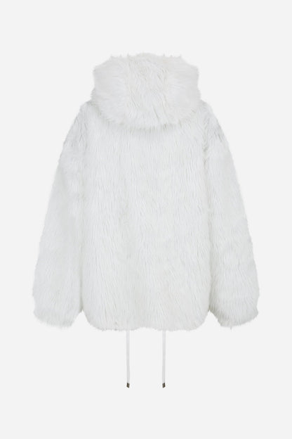 24FW hairy fur hoodie boxy jumper - THE BASE