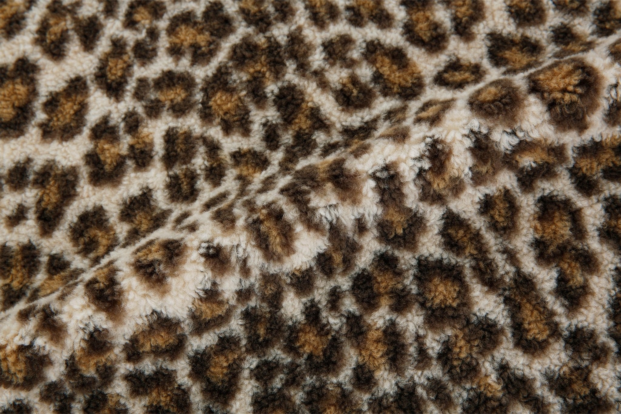 24FW leopard print fleece zip - up - THE BASE