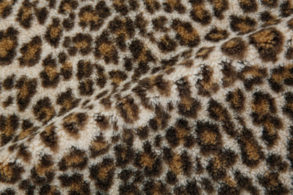 24FW leopard print fleece zip - up - THE BASE