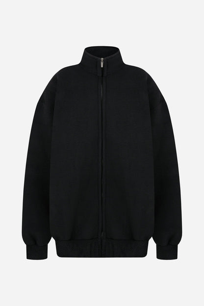 24FW reverse collar boxy zip - up - THE BASE