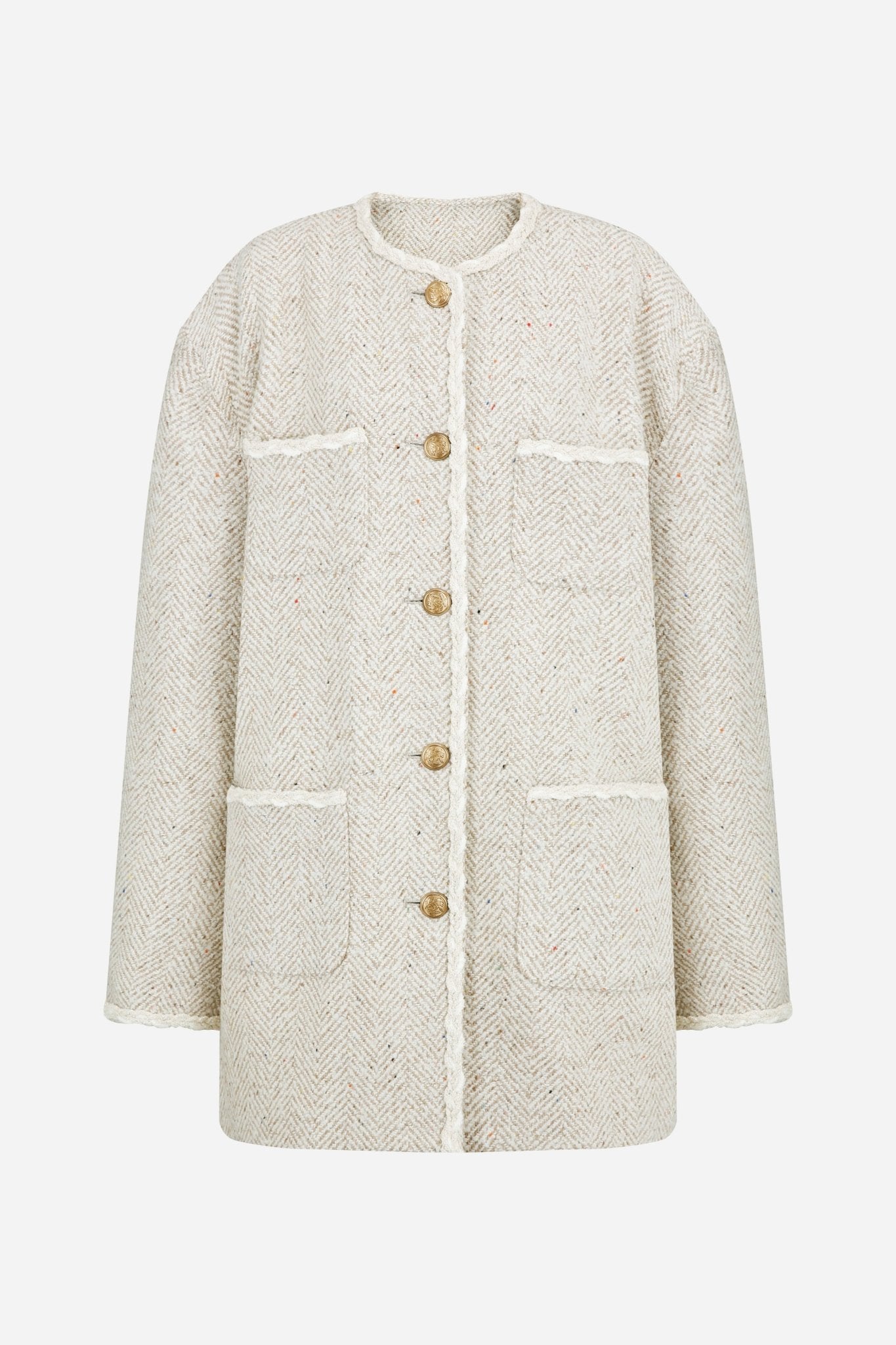 24FW ring ring four pocket tweed coat - THE BASE