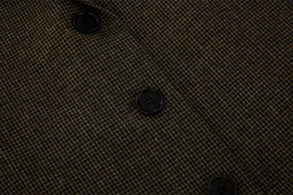 24FW solid mini check long coat - THE BASE