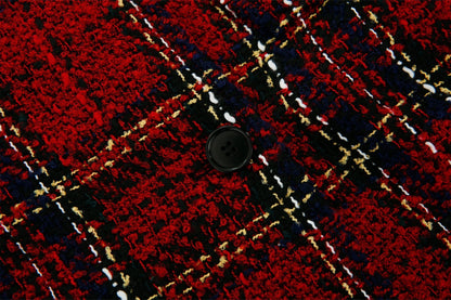 24FW tweed red cutting over trench - THE BASE