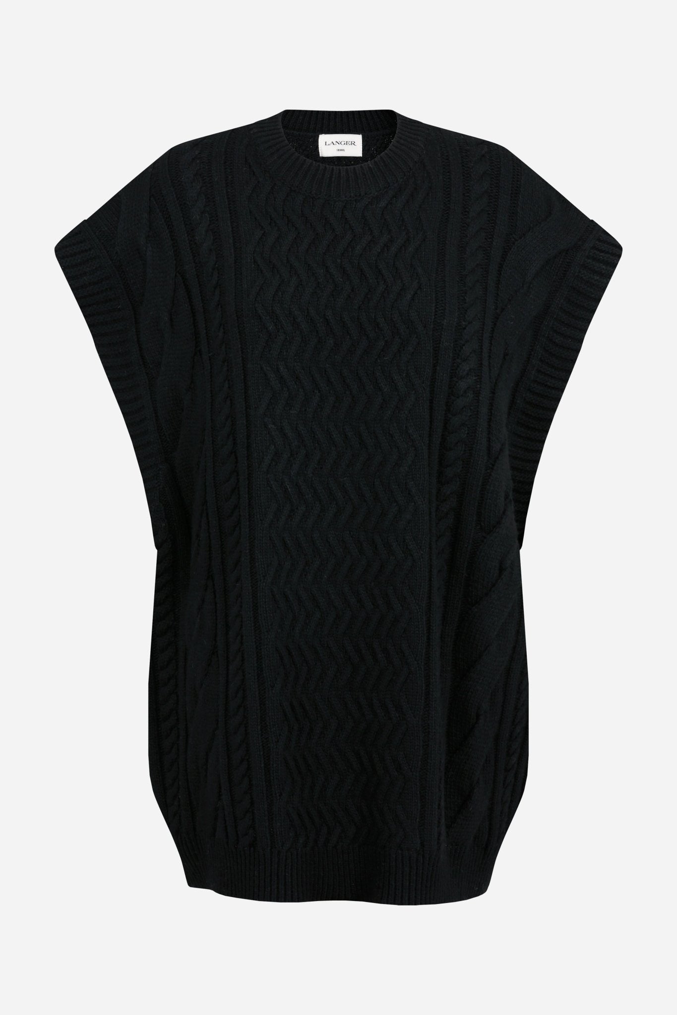 cable boxy knit vest - THE BASE