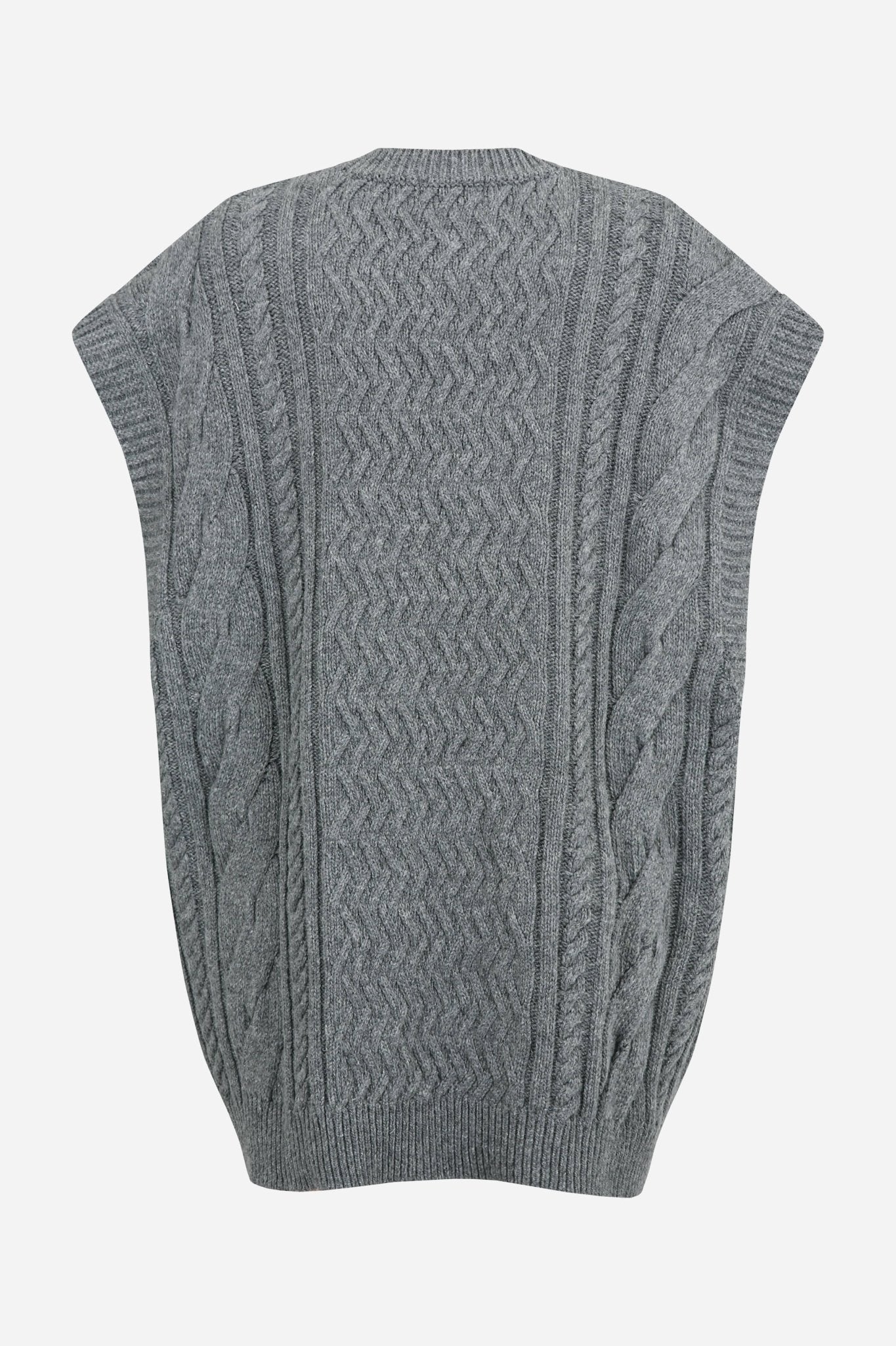 cable boxy knit vest - THE BASE