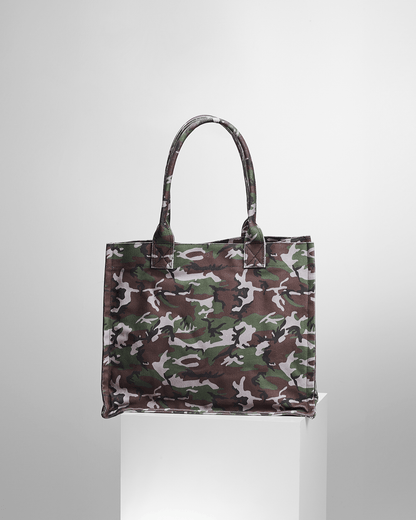 canvas camo tote bag - THE BASE