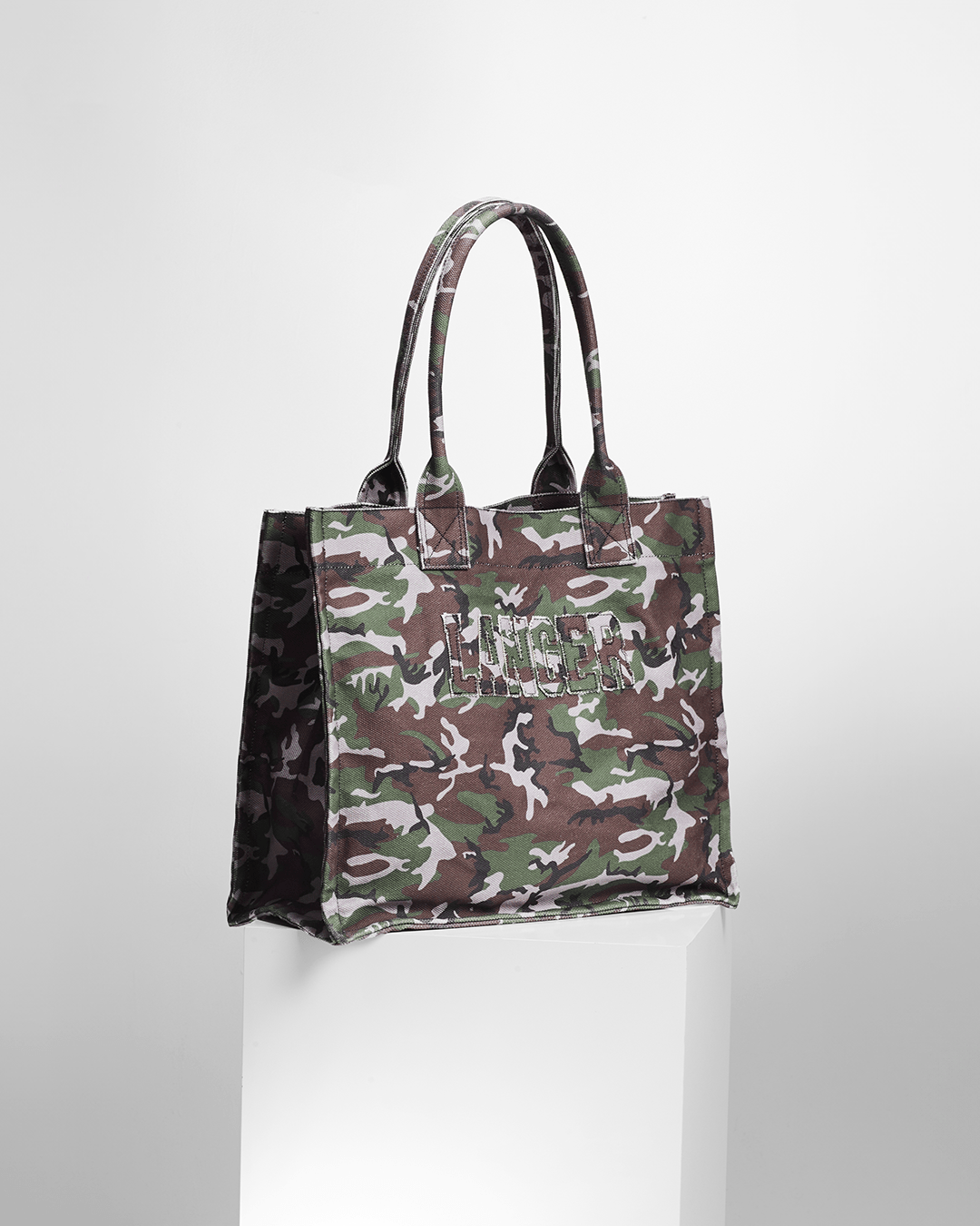 canvas camo tote bag - THE BASE