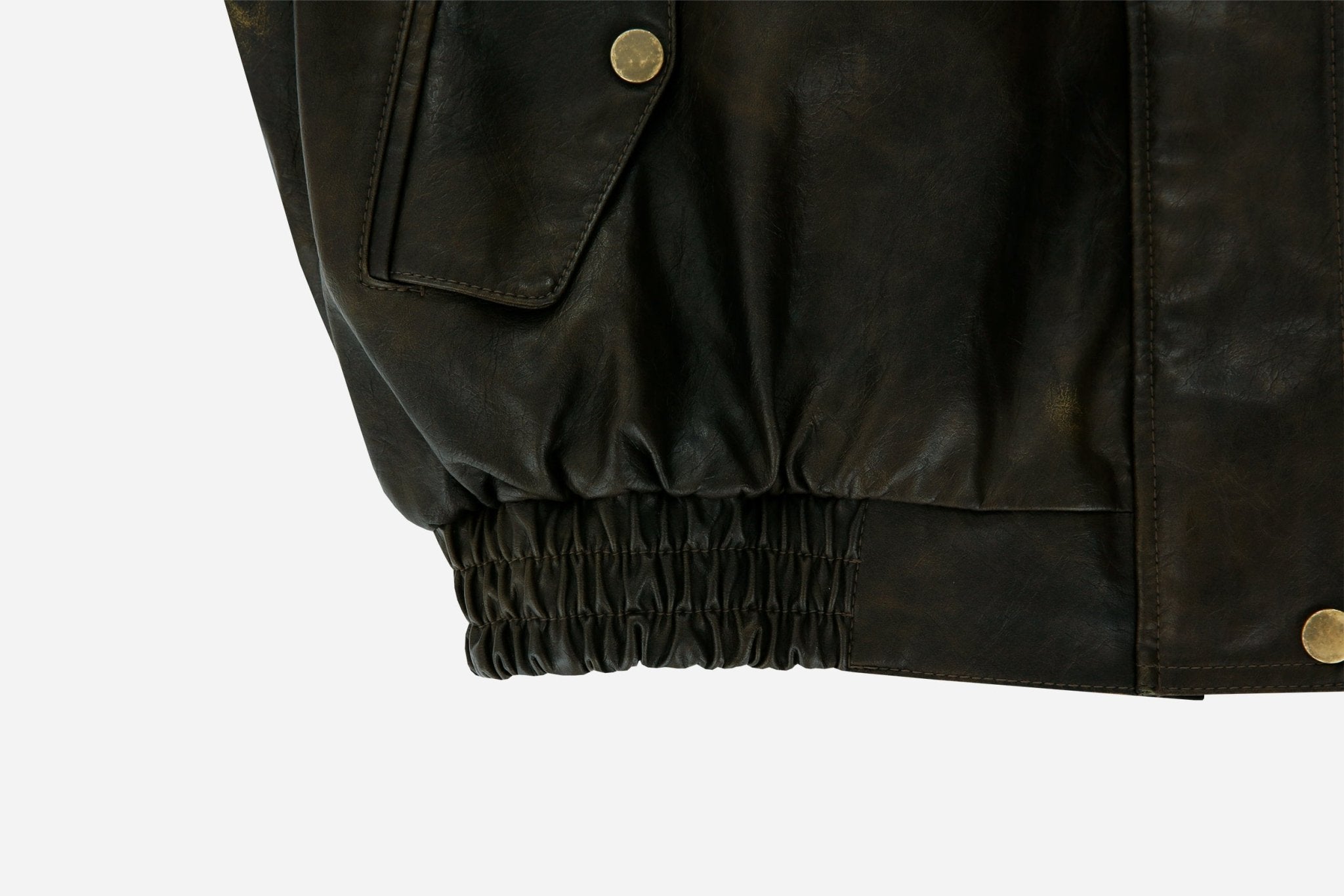 crack washed faux leather jacket - THE BASE