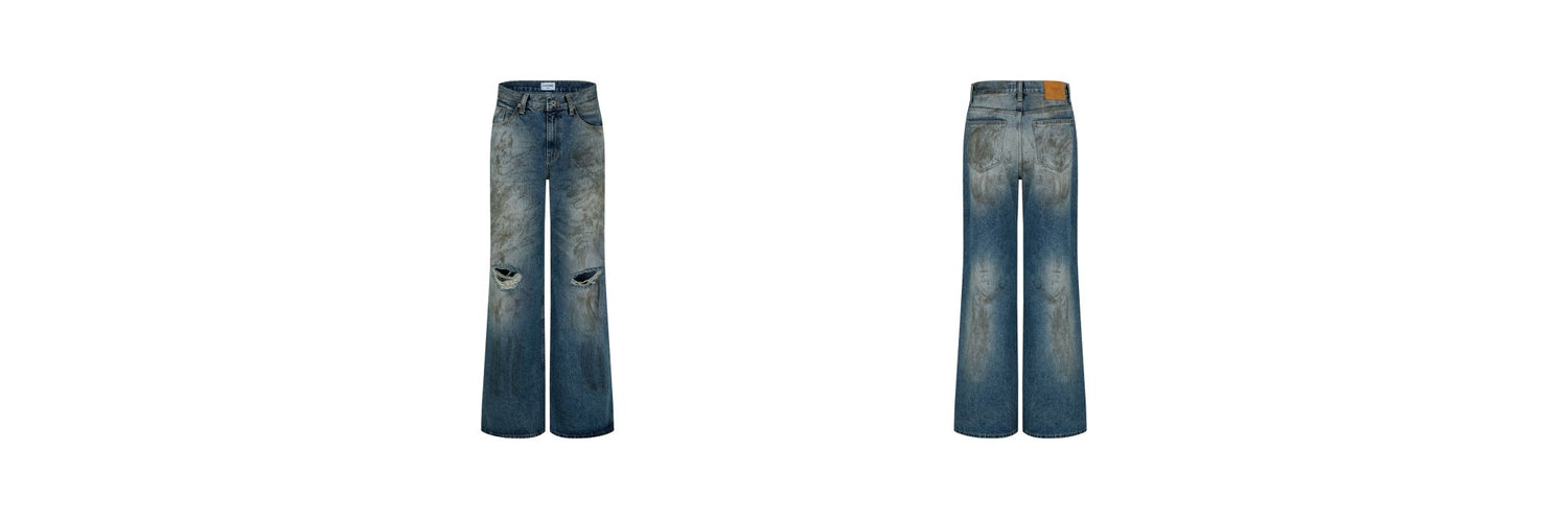 dark washed vintage flare denim jeans - THE BASE