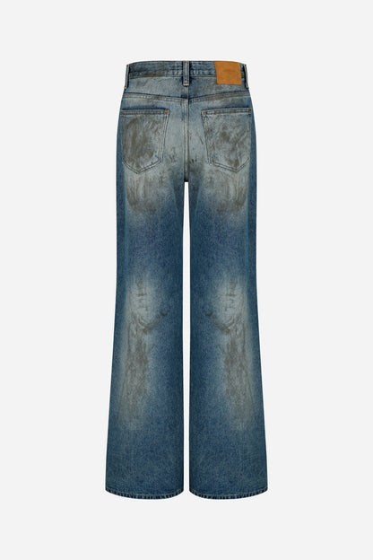 dark washed vintage flare denim jeans - THE BASE