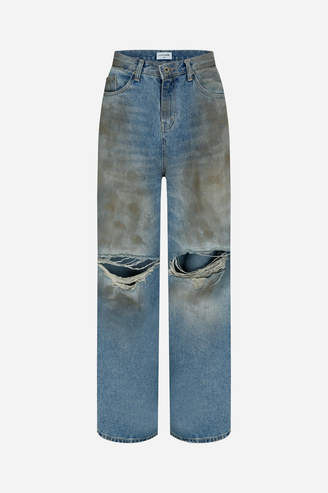 dark washed wide denim jeans - THE BASE