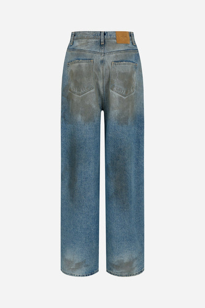 dark washed wide denim jeans - THE BASE