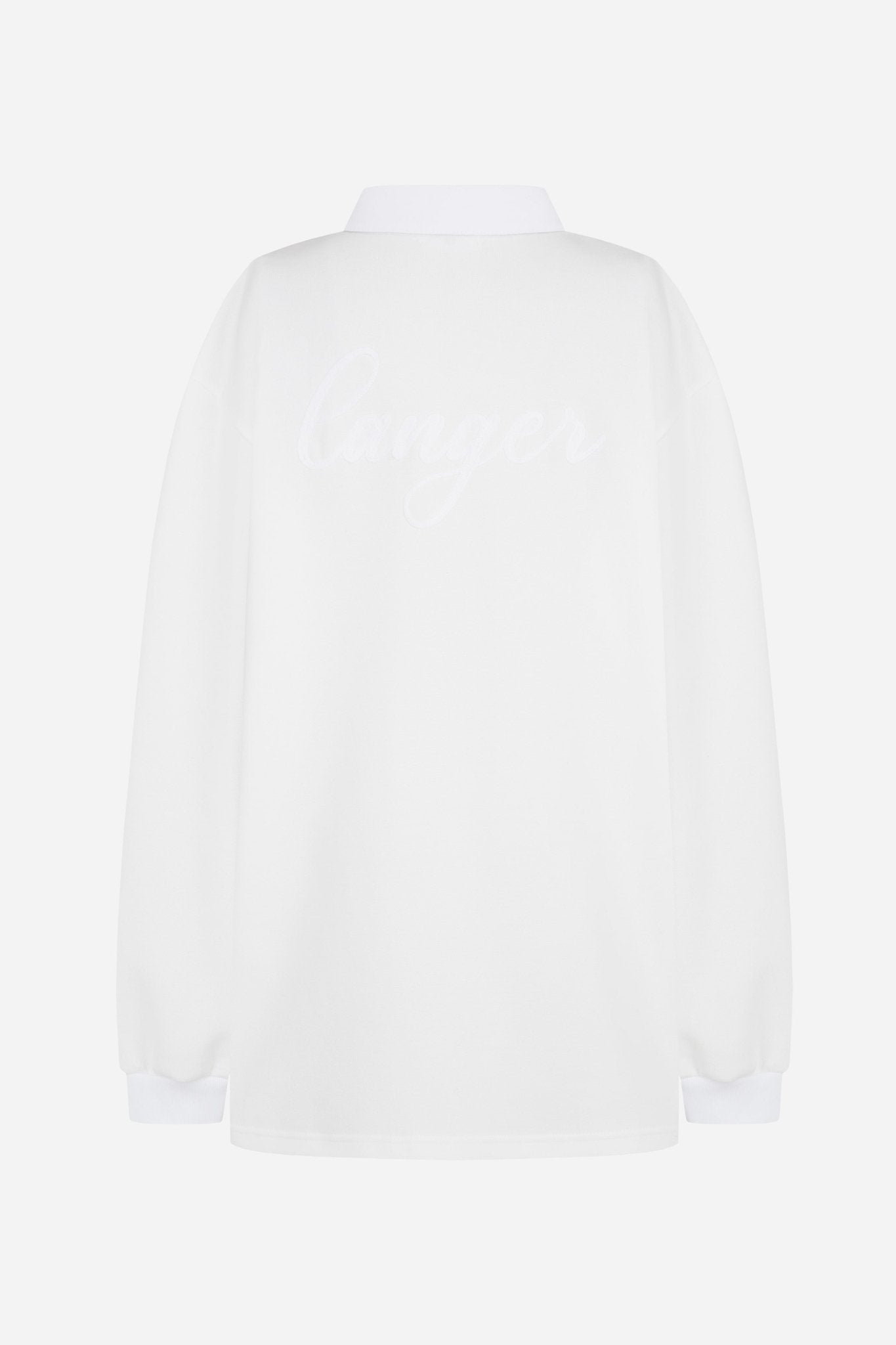 flan back embroidered collar t-shirt - THE BASE