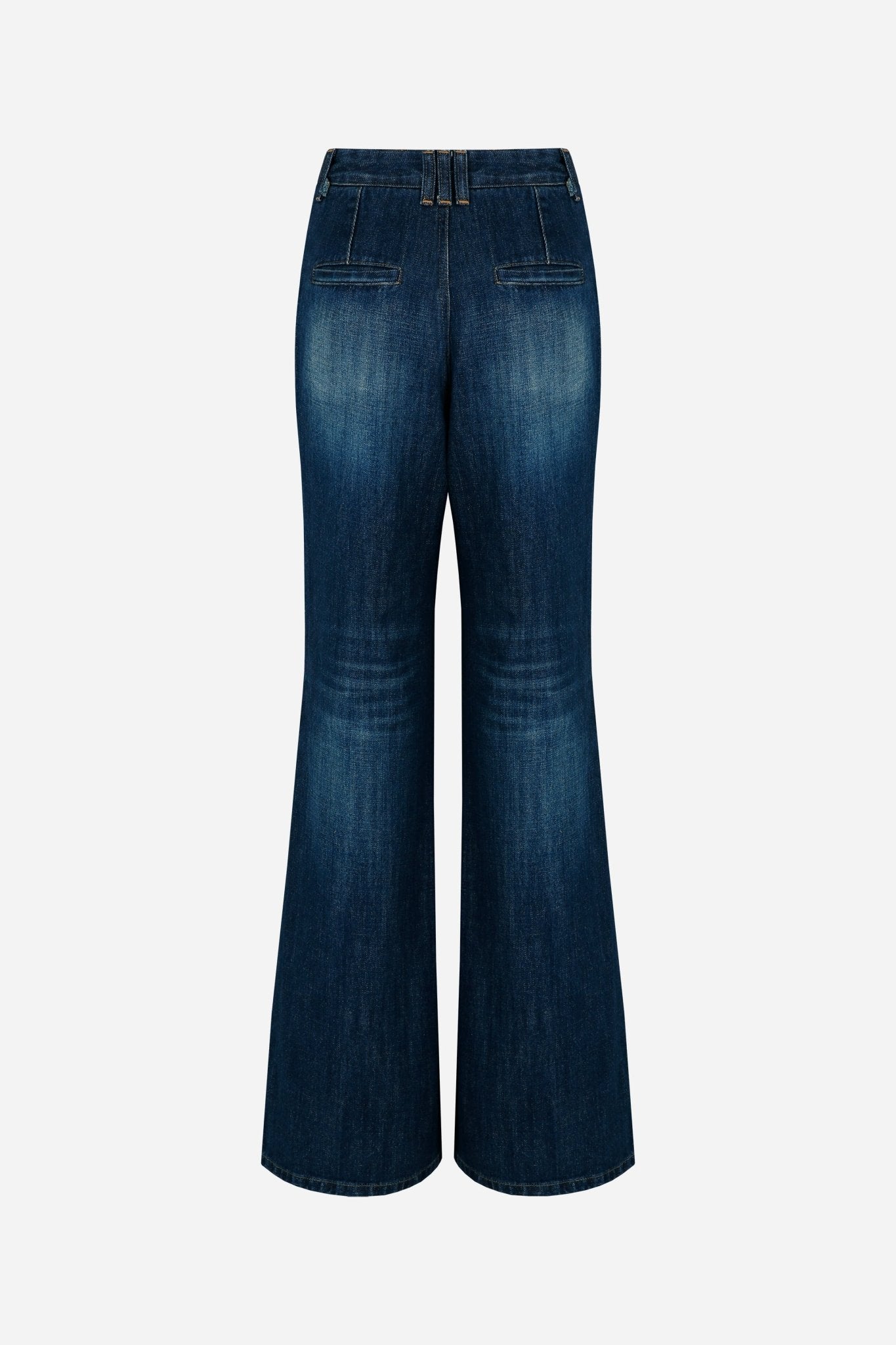 hand brushed washing flare denim jeans - THE BASE