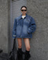 indigo blue work boxy jacket - THE BASE