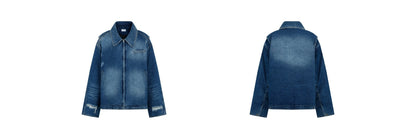 indigo blue work boxy jacket - THE BASE