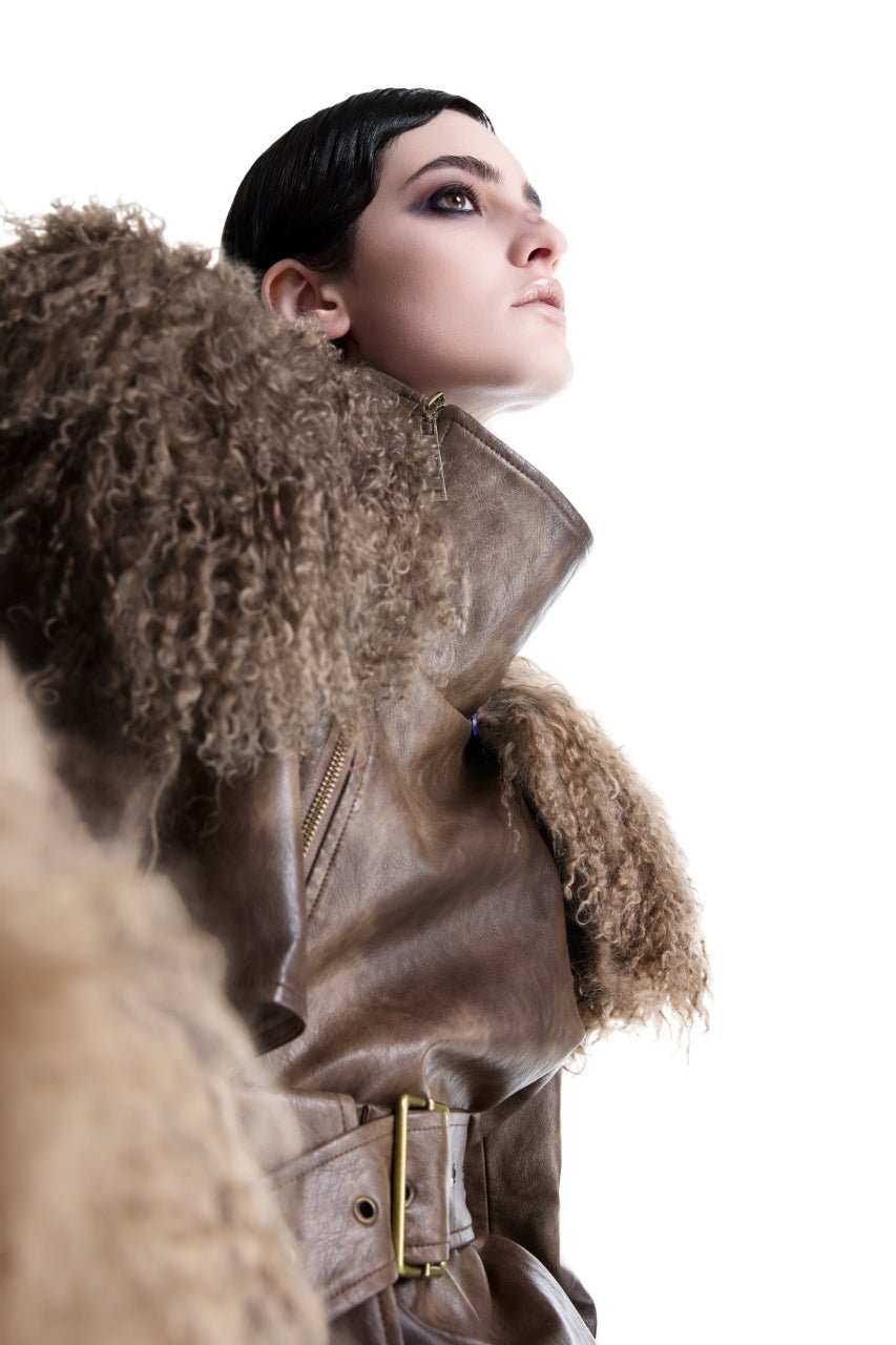 Kunswear eco - leather fur coat - THE BASE