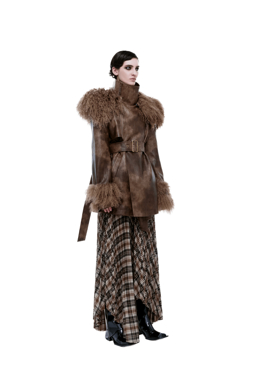 Kunswear eco - leather fur coat - THE BASE