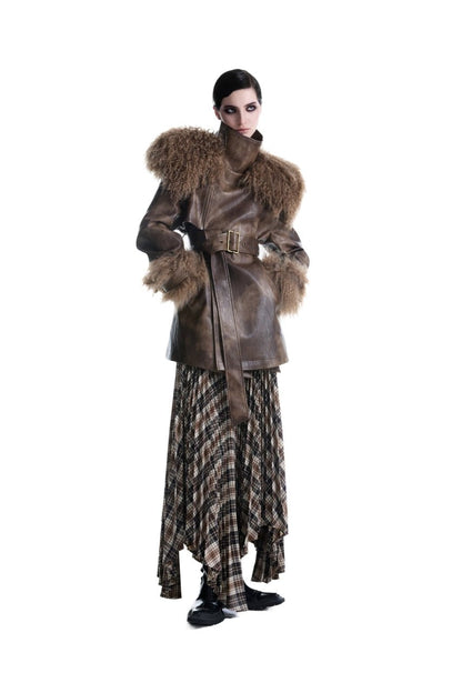 Kunswear eco - leather fur coat - THE BASE