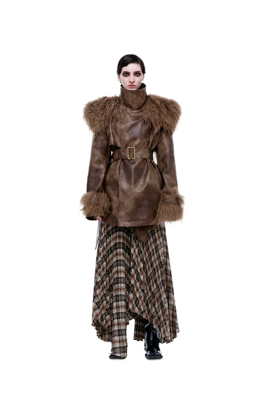 Kunswear eco - leather fur coat - THE BASE