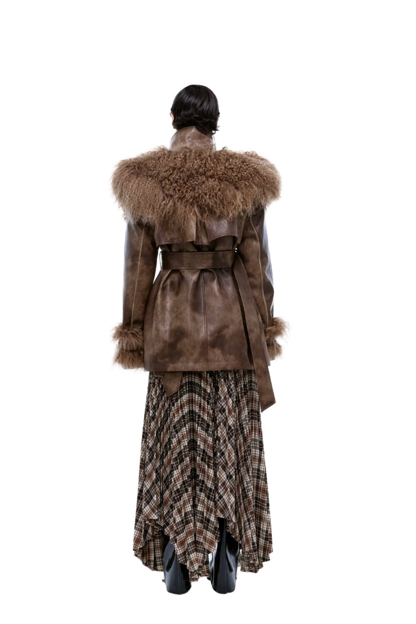 Kunswear eco - leather fur coat - THE BASE