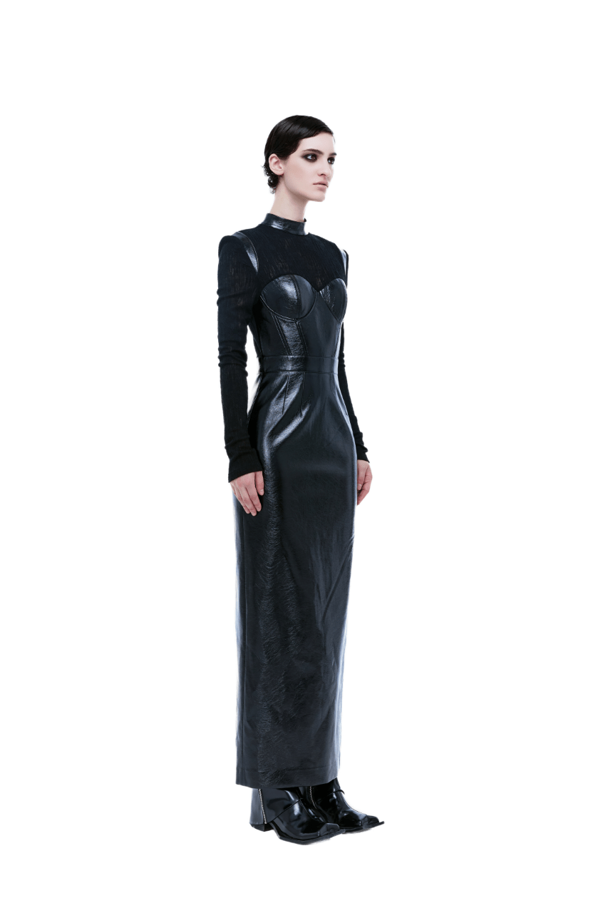 kunswear eco - leather long dress - THE BASE