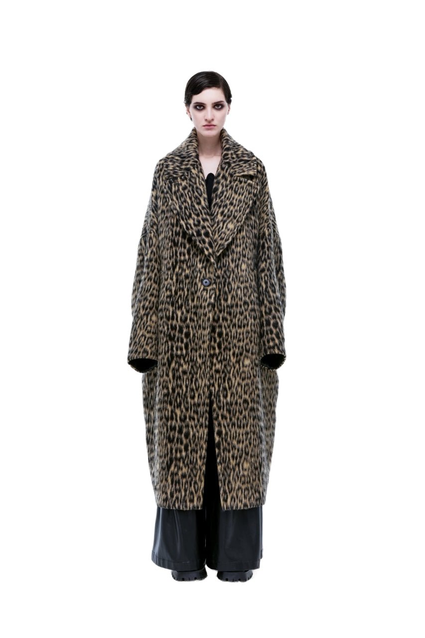 kunswear oversized leopard coat - THE BASE