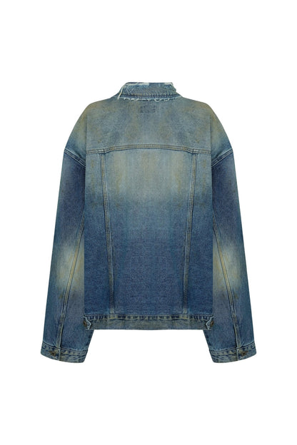 oil washed denim jacket - THE BASE