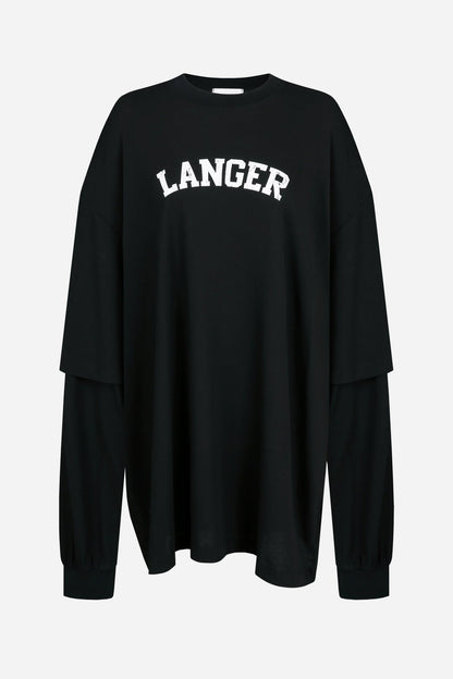 oversized double sleeve langer t-shirt - THE BASE