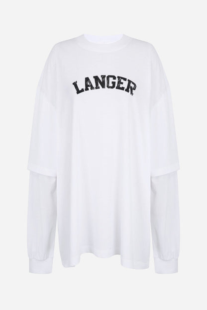 oversized double sleeve langer t-shirt - THE BASE