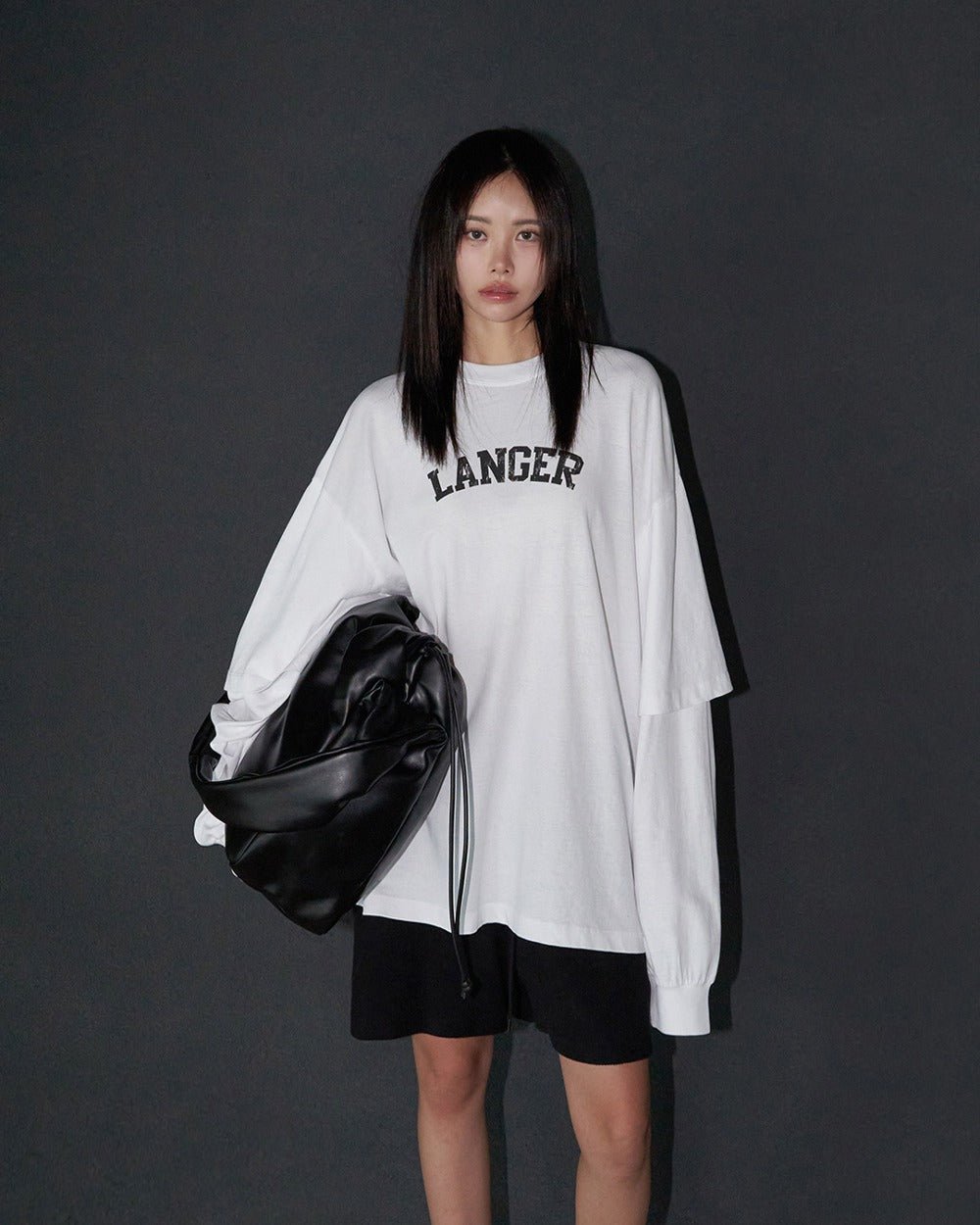 oversized double sleeve langer t-shirt - THE BASE