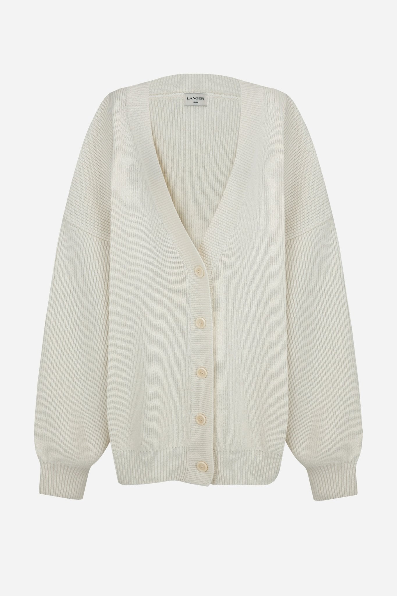 R loose fit boxy knit cardigan - THE BASE