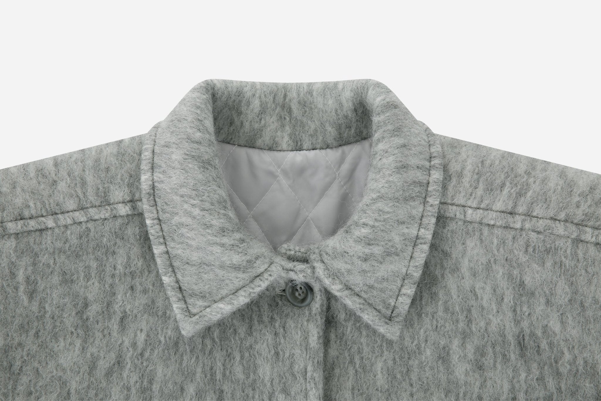 shever hairy wool long single coat - THE BASE