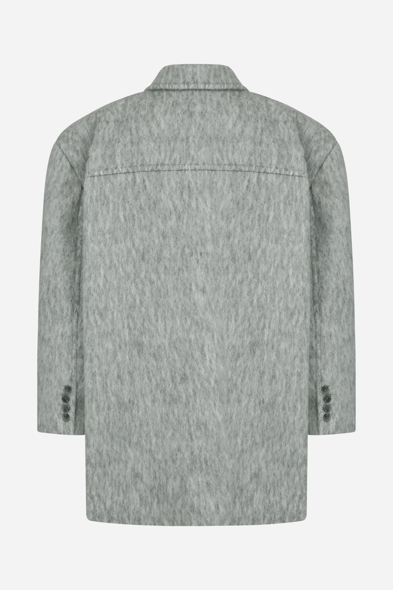 shever hairy wool long single coat - THE BASE