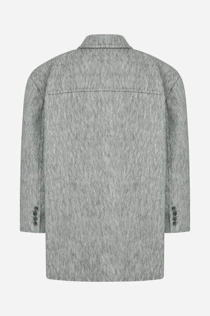 shever hairy wool long single coat - THE BASE