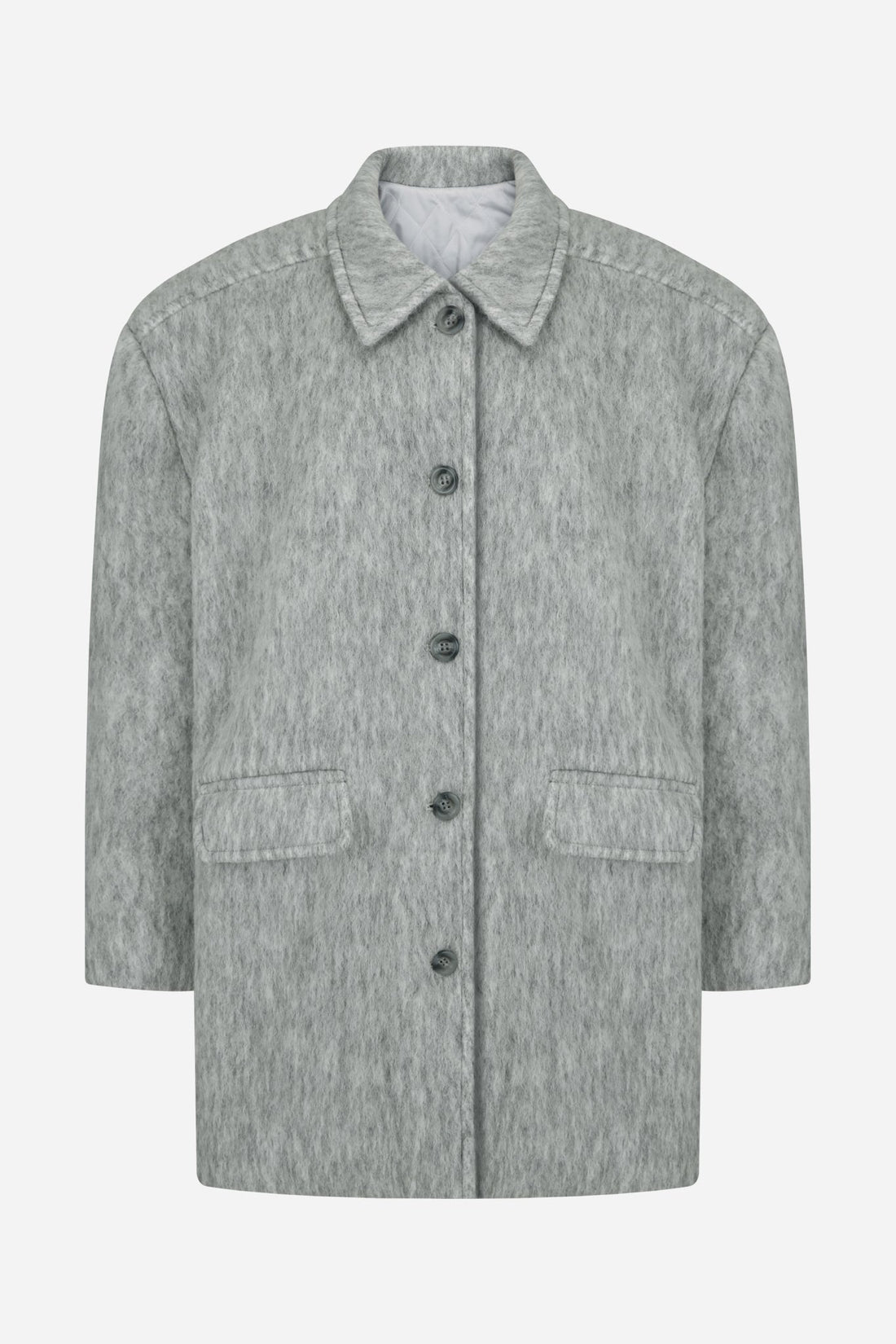 shever hairy wool long single coat - THE BASE