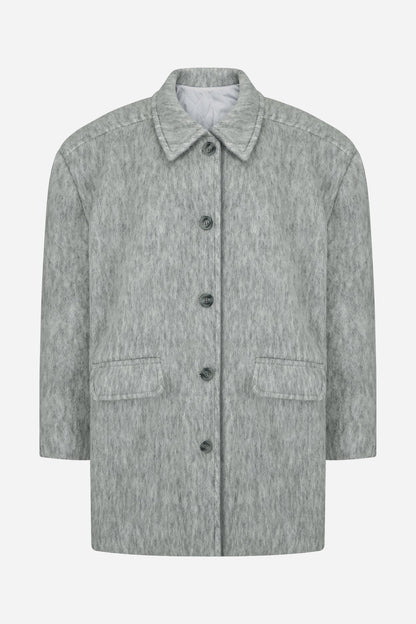 shever hairy wool long single coat - THE BASE